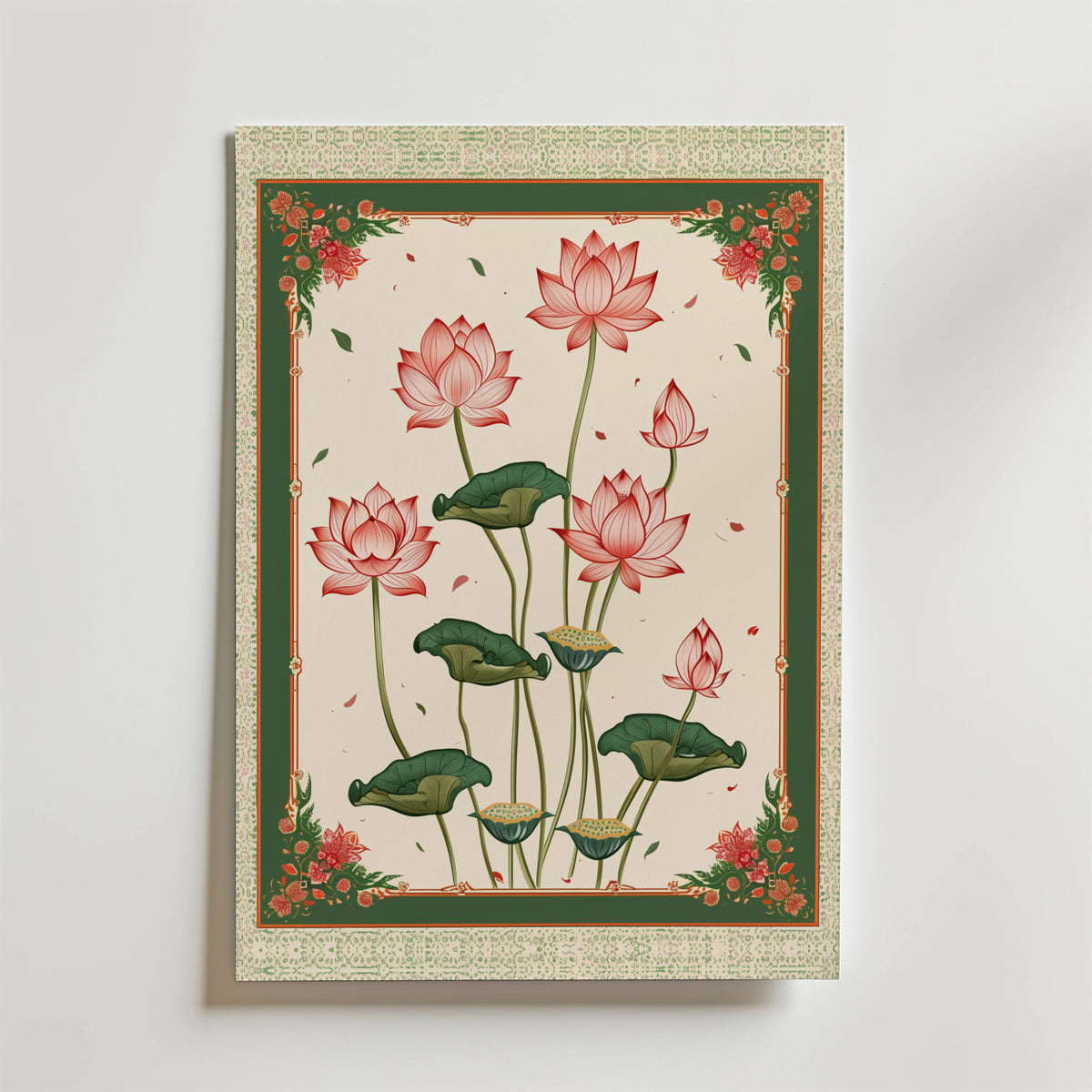 Green Lotus – stilfullt konsttryck från Bozetto, tryckt på matt finpapper i hög tryckkvalitet