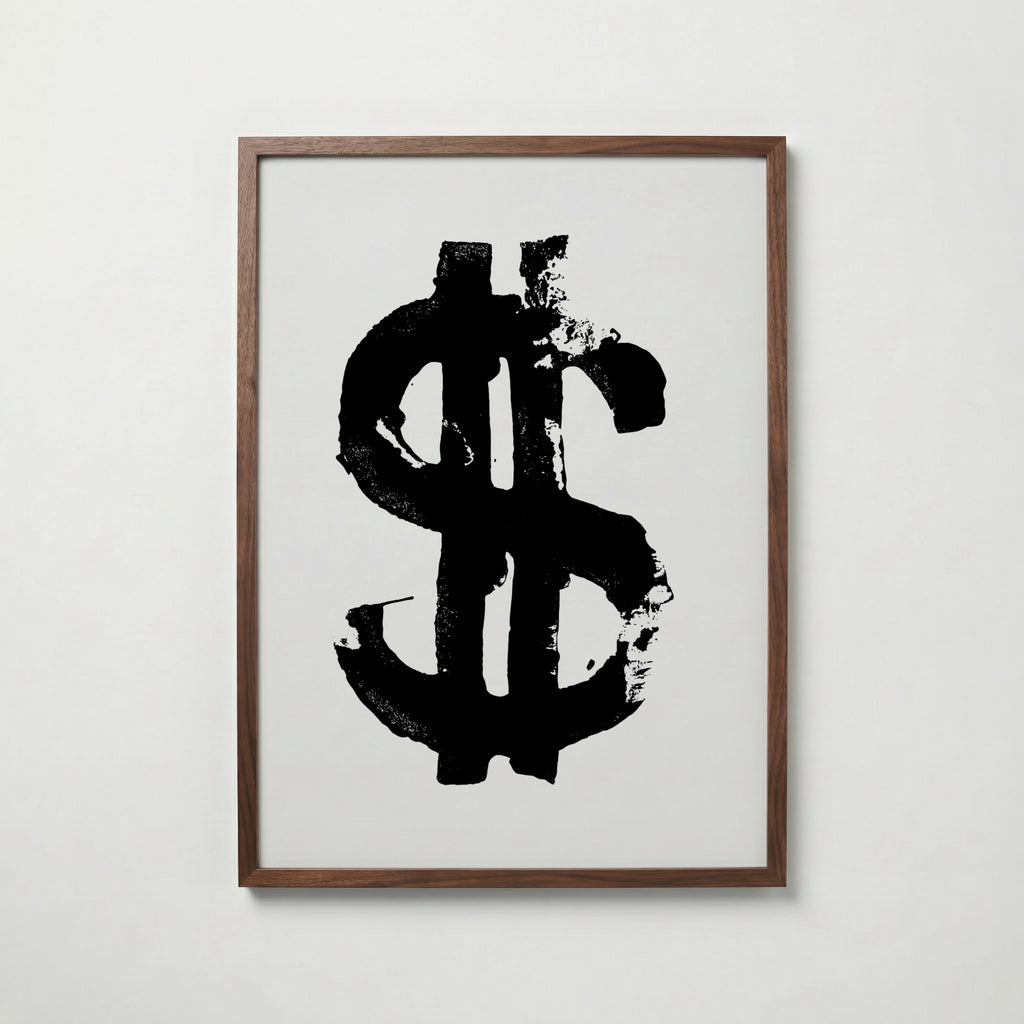 Inked Dollar Sign Poster – valnötsram