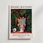 Henri Matisse Jungle Reader Cat affisch på neutral bakgrund – poster från Bozetto