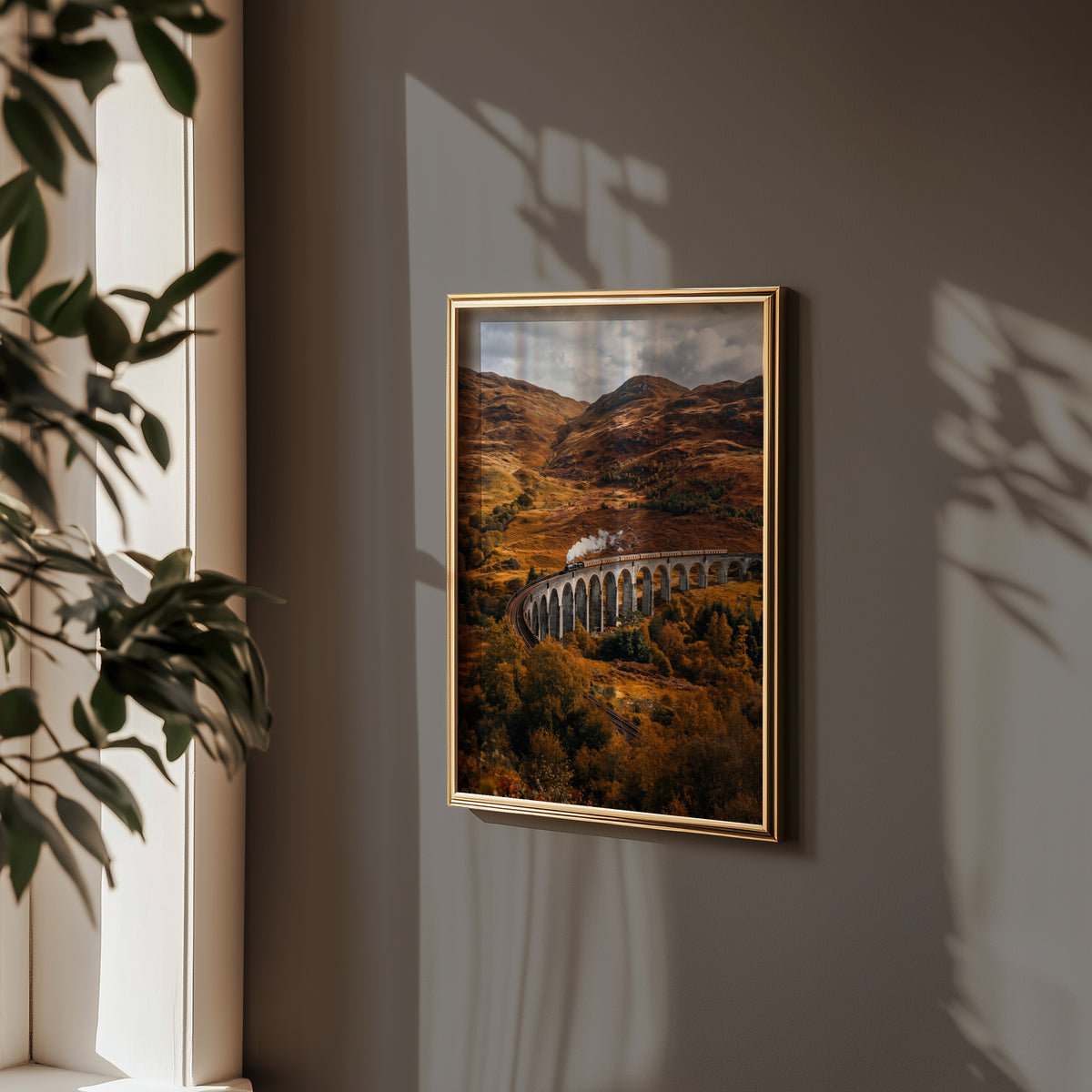 Highland Steam Poster med svart ram