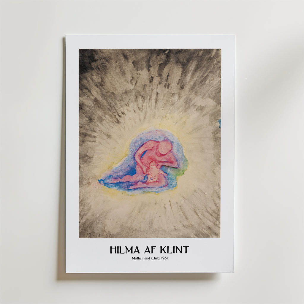 Mockup av Hilma af Klint Mother and affisch på vägg – köp enkelt hos Bozetto i hög kvalitet
