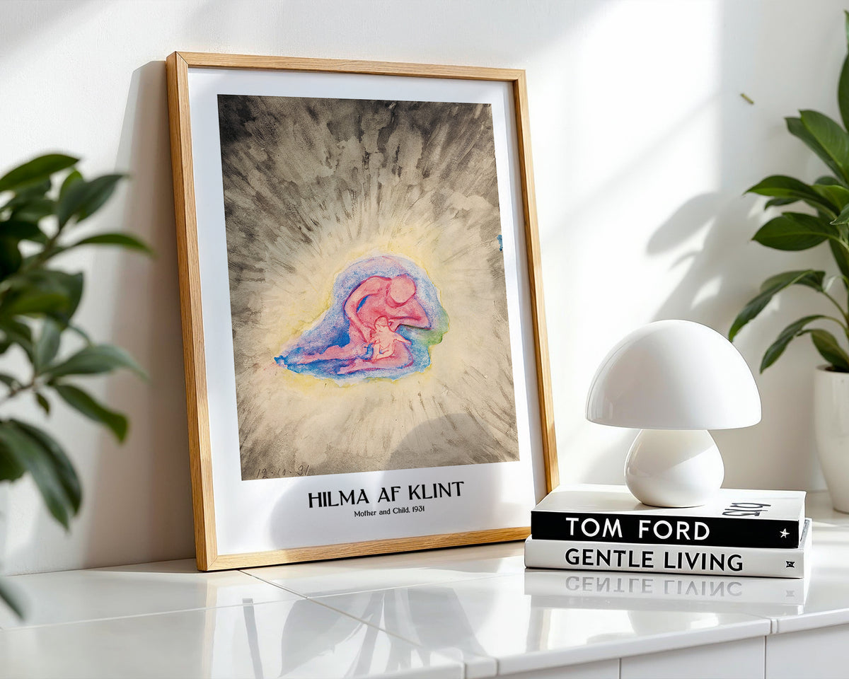 Väggmockup med Hilma af Klint Mother and – köp enkelt hos Bozetto affisch i hög kvalitet
