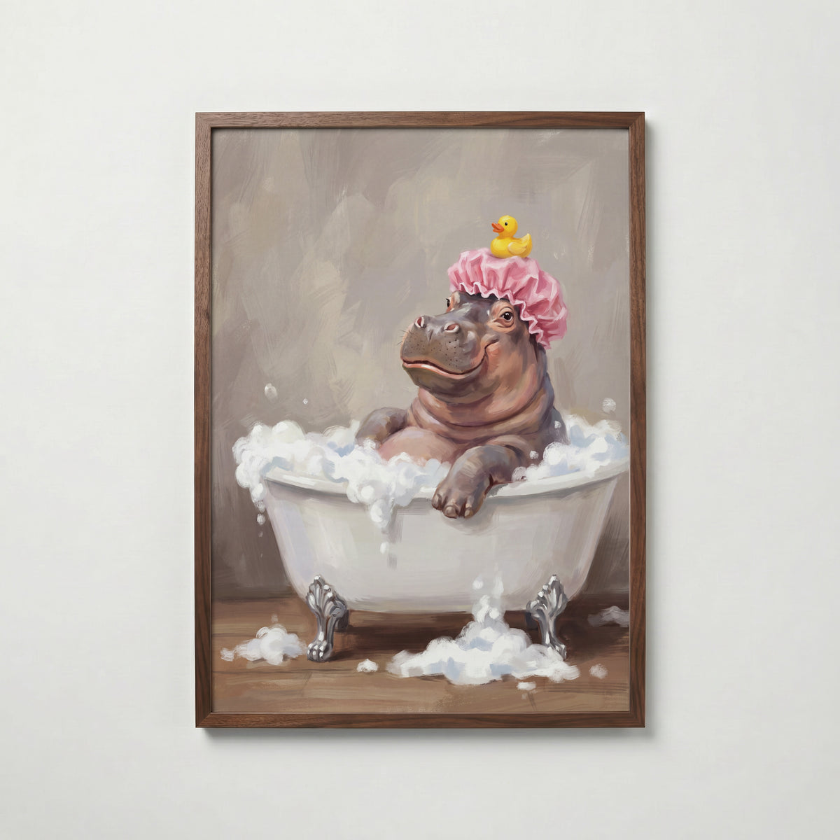 Hippo Bubble Bath Poster – valnötsram