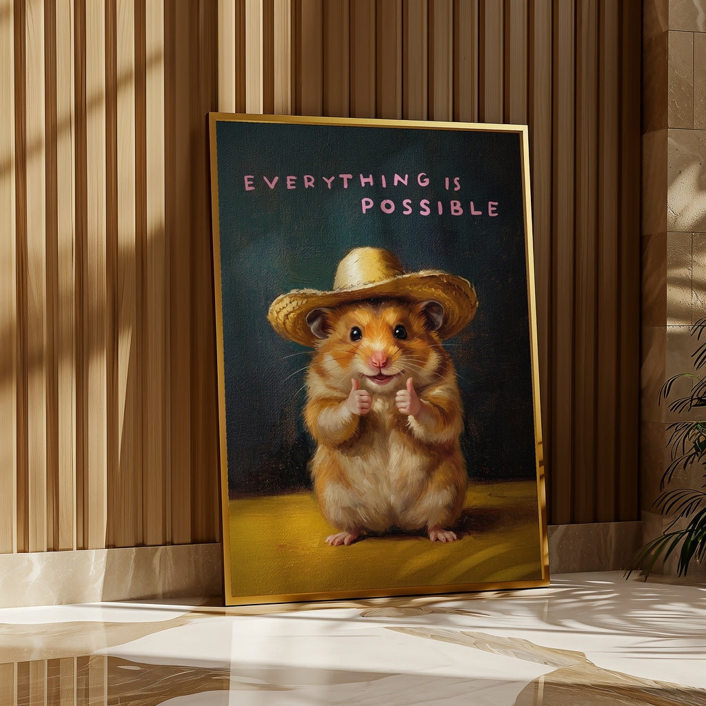 Hopeful Hamster Poster i rumskomposition med ekram