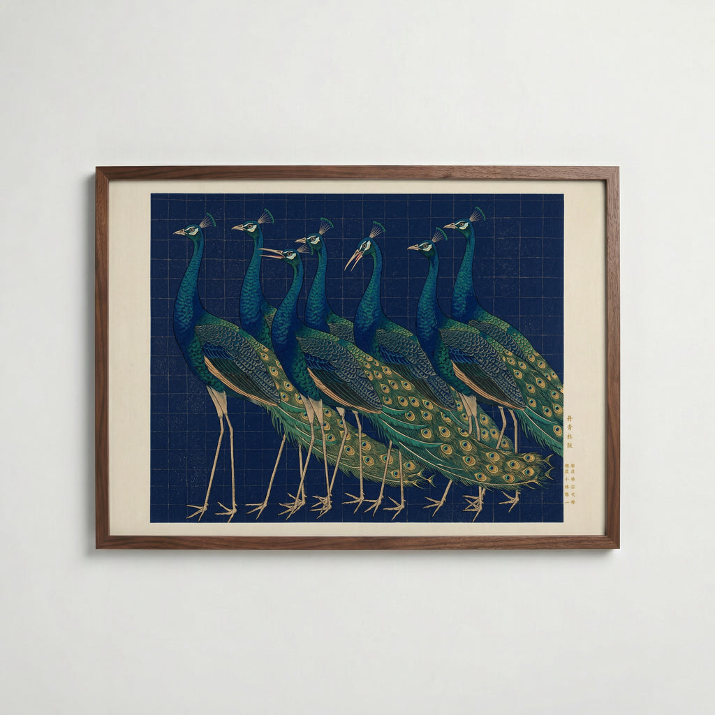 Indigo Peacocks Poster i hemmiljö