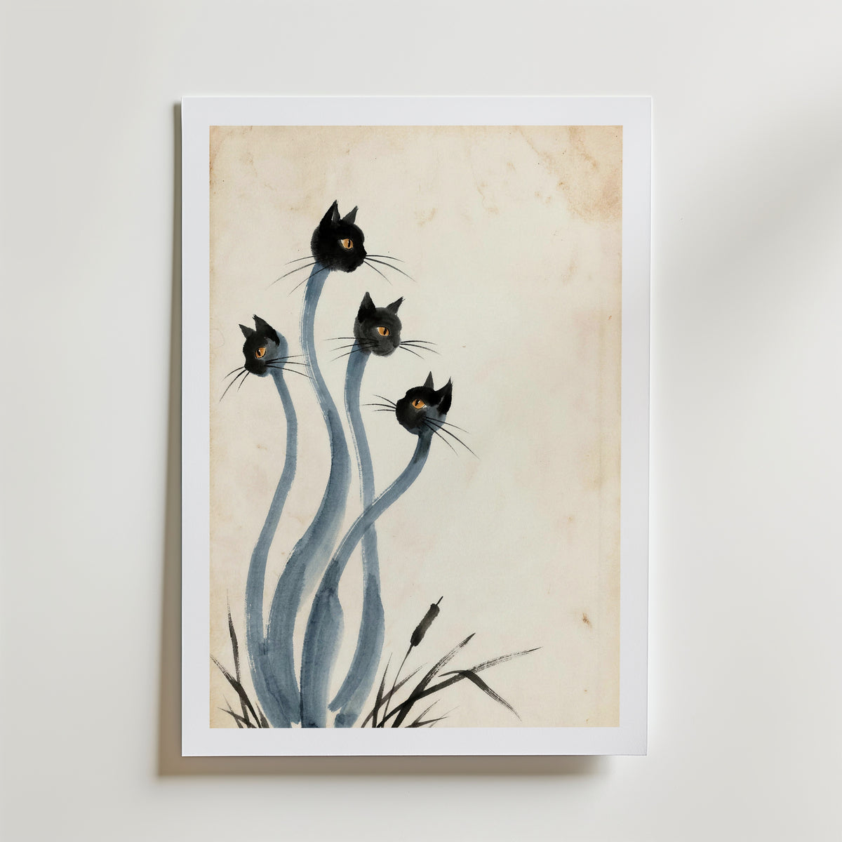 Ink Cats Poster med passepartout