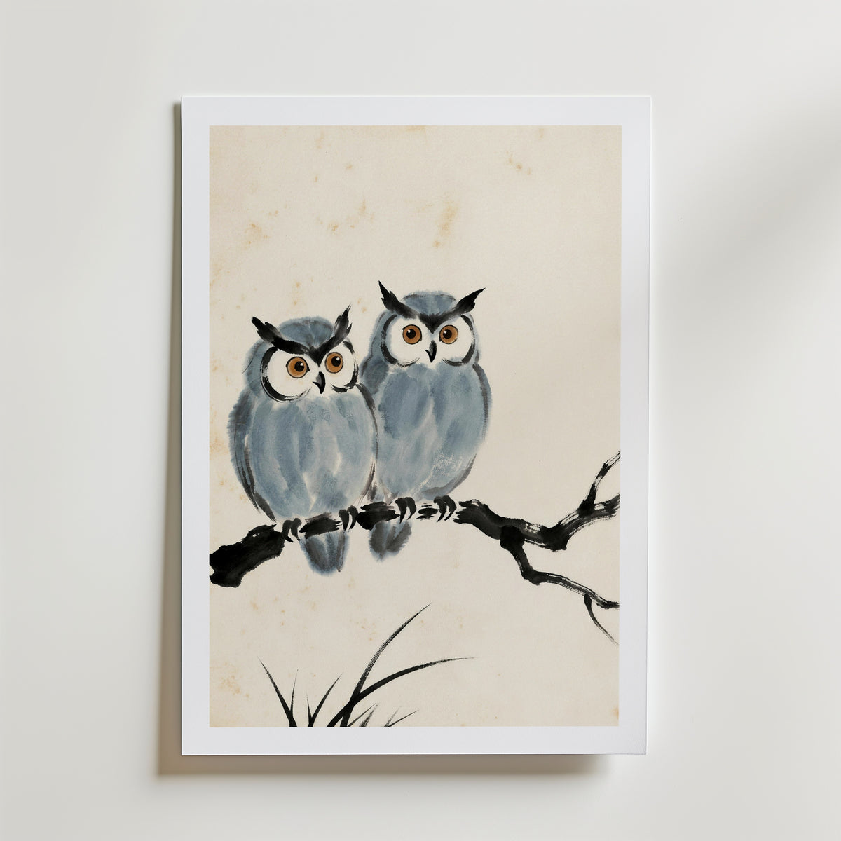 Ink Owls Poster med passepartout