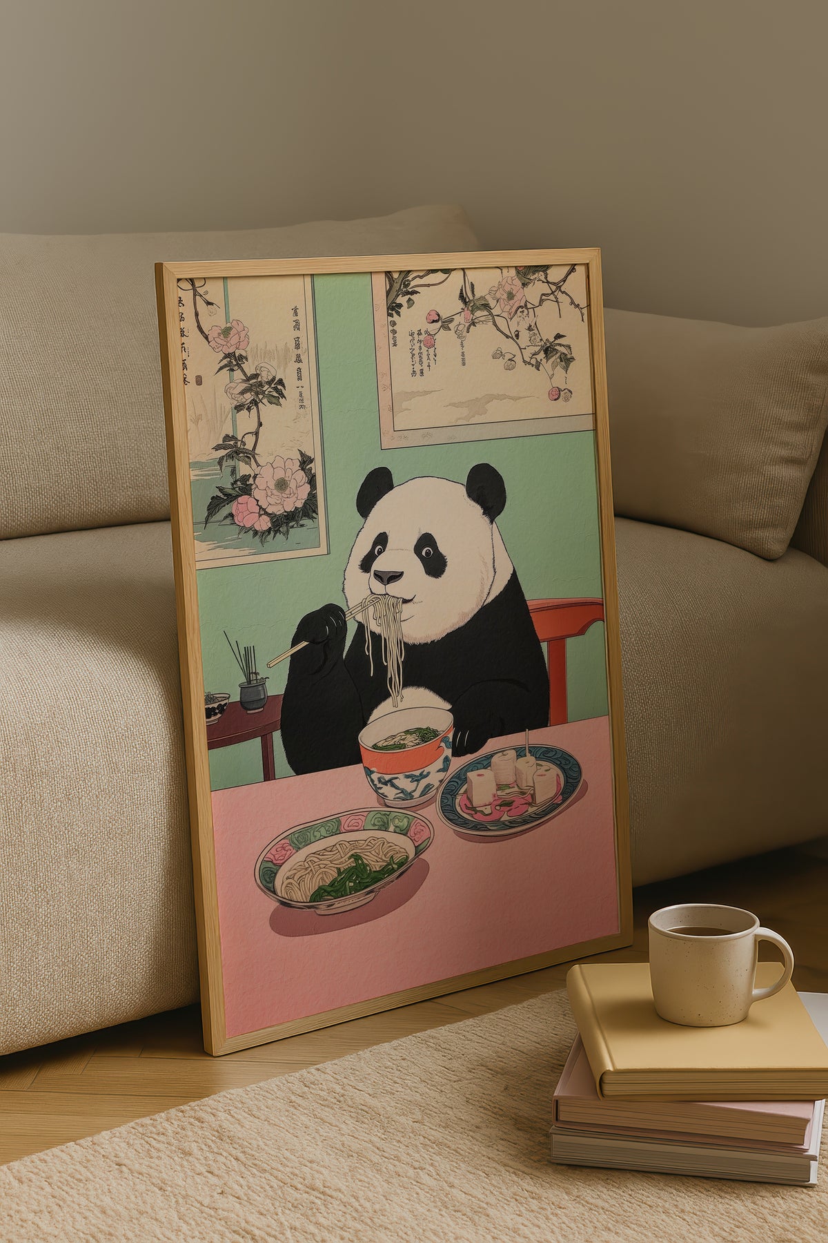 Mockup för Panda Feast – se hur affischen ser ut inramad på din vägg, Bozetto i hög tryckkvalitet