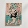 Mockup av Morning Routine Panda affisch på vägg – köp enkelt hos Bozetto i hög kvalitet