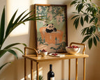 Zen Bath Panda poster visualiserad på vägg – se rätt storlek med mockup från Bozetto