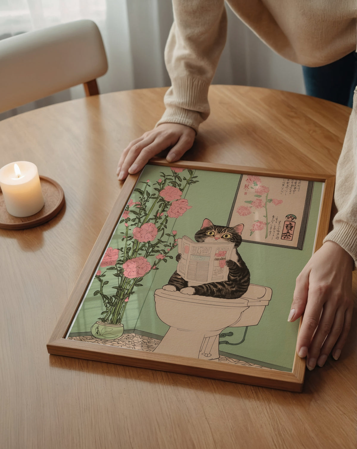 Mockup för Toilet Cat – se hur affischen ser ut inramad på din vägg, Bozetto i hög tryckkvalitet