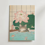Mockup av Lotus Cat Bath affisch på vägg – köp enkelt hos Bozetto i hög kvalitet