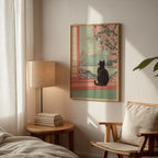Peaceful Blossom View affisch i ljust minimalistiskt vardagsrum – köp enkelt hos Bozetto