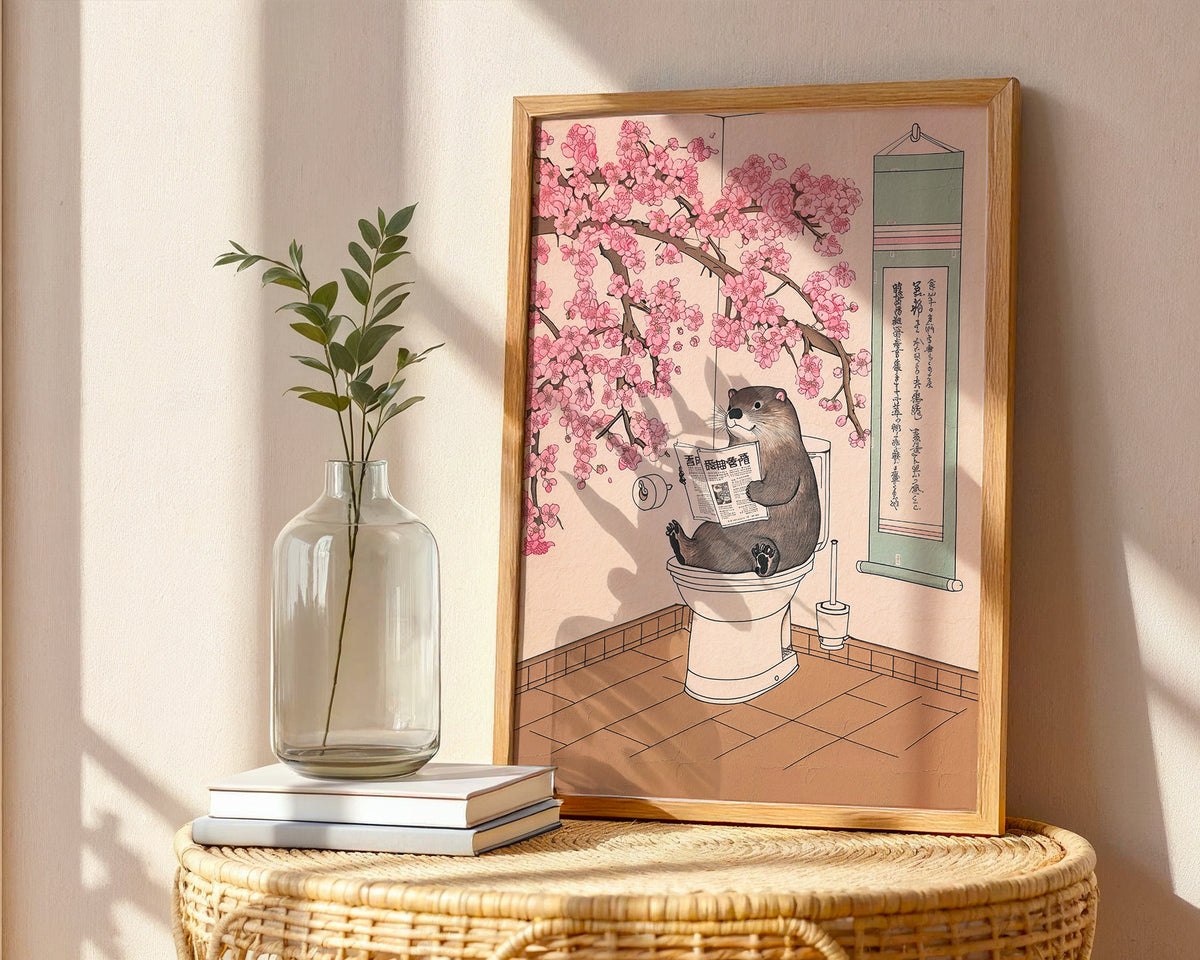 Väggmockup med Quiet Moment In Bloom – köp enkelt hos Bozetto affisch i hög kvalitet