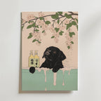 Mockup av Labrador In Blossom Bath affisch på vägg – köp enkelt hos Bozetto i hög kvalitet