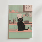 Väggmockup av Chef Cat affisch på ljus tegelvägg – Bozetto konsttryck i hög tryckkvalitet