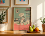 Väggmockup av Chef Cat’s Kitchen affisch på ljus vägg – Bozetto konsttryck – nr 2