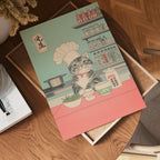 Väggmockup av Chef Cat’s Kitchen affisch på ljus vägg – Bozetto konsttryck – nr 4