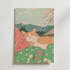 Mockup av Spring Nap Under Fuji affisch på vägg – köp enkelt hos Bozetto i hög kvalitet