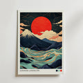 Japanese Landscape Abstract – stilfullt konsttryck från Bozetto, tryckt på matt finpapper