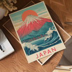 Japanese Wave and Mountain – affisch med stilfullt motiv från Bozetto i hög kvalitet