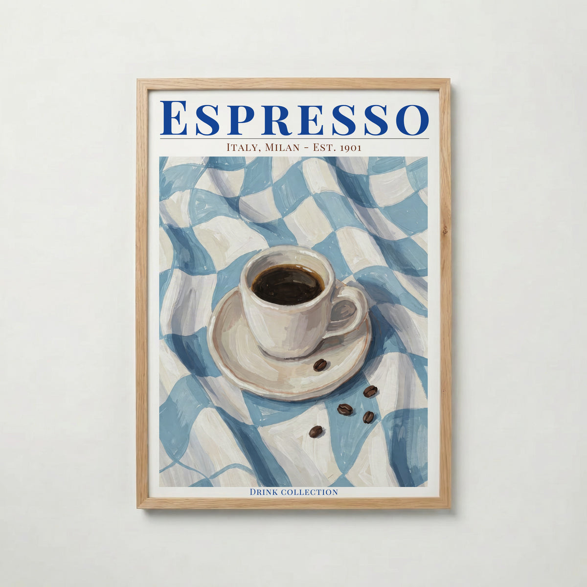 Espresso poster visad rakt fram – Bozetto affisch i hög tryckkvalitet i hög tryckkvalitet