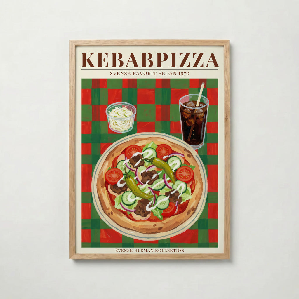 Kebabpizza poster visad rakt fram – Bozetto affisch i hög tryckkvalitet i hög tryckkvalitet