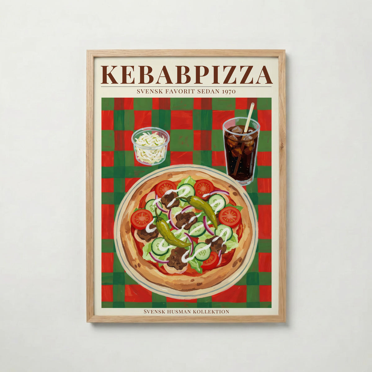 Kebabpizza poster visad rakt fram – Bozetto affisch i hög tryckkvalitet i hög tryckkvalitet