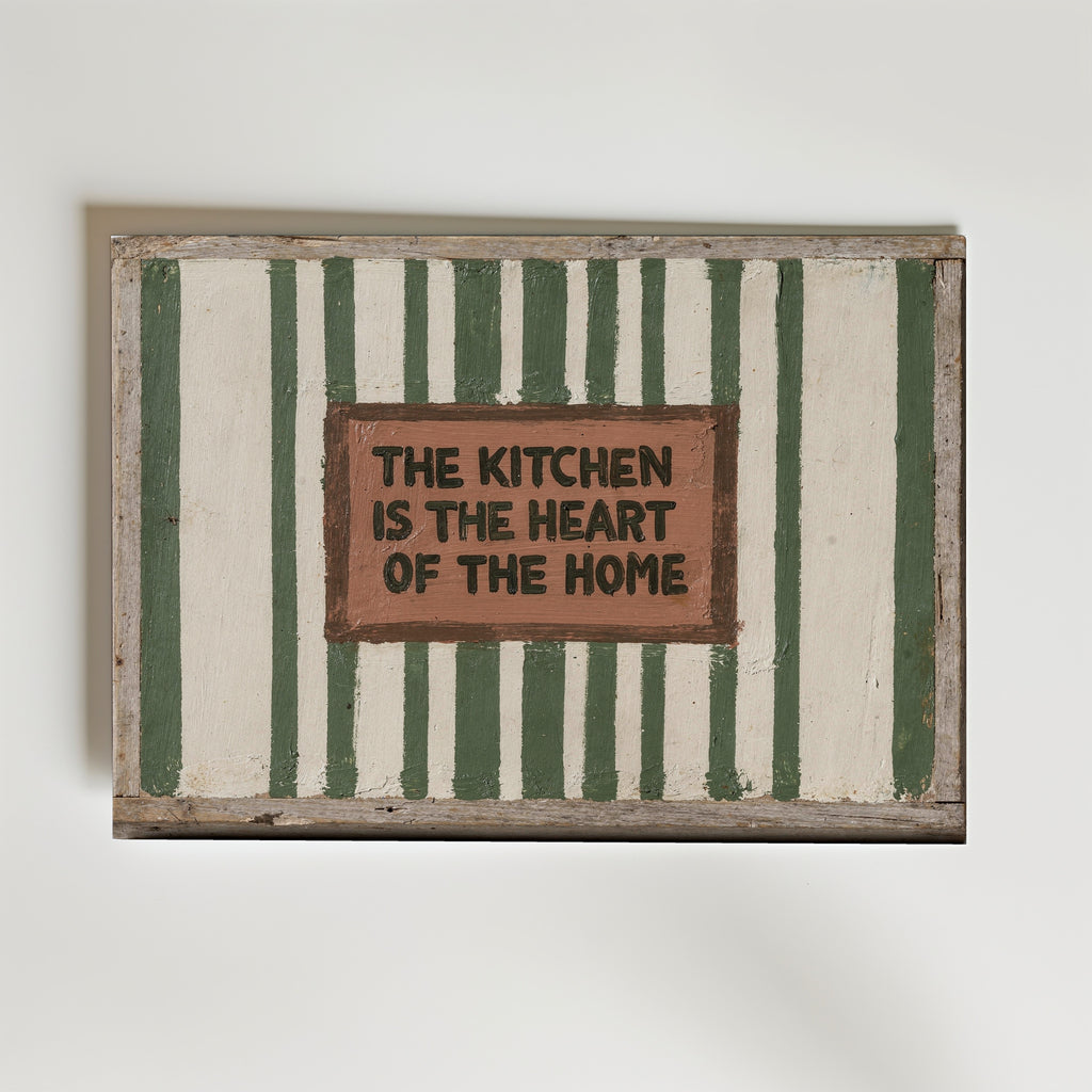 Kitchen Heart Poster – handmålad skylt The Kitchen is the Heart of the Home