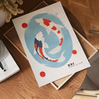 Yin Yang Koi poster visad rakt fram – Bozetto affisch i hög tryckkvalitet i hög tryckkvalitet