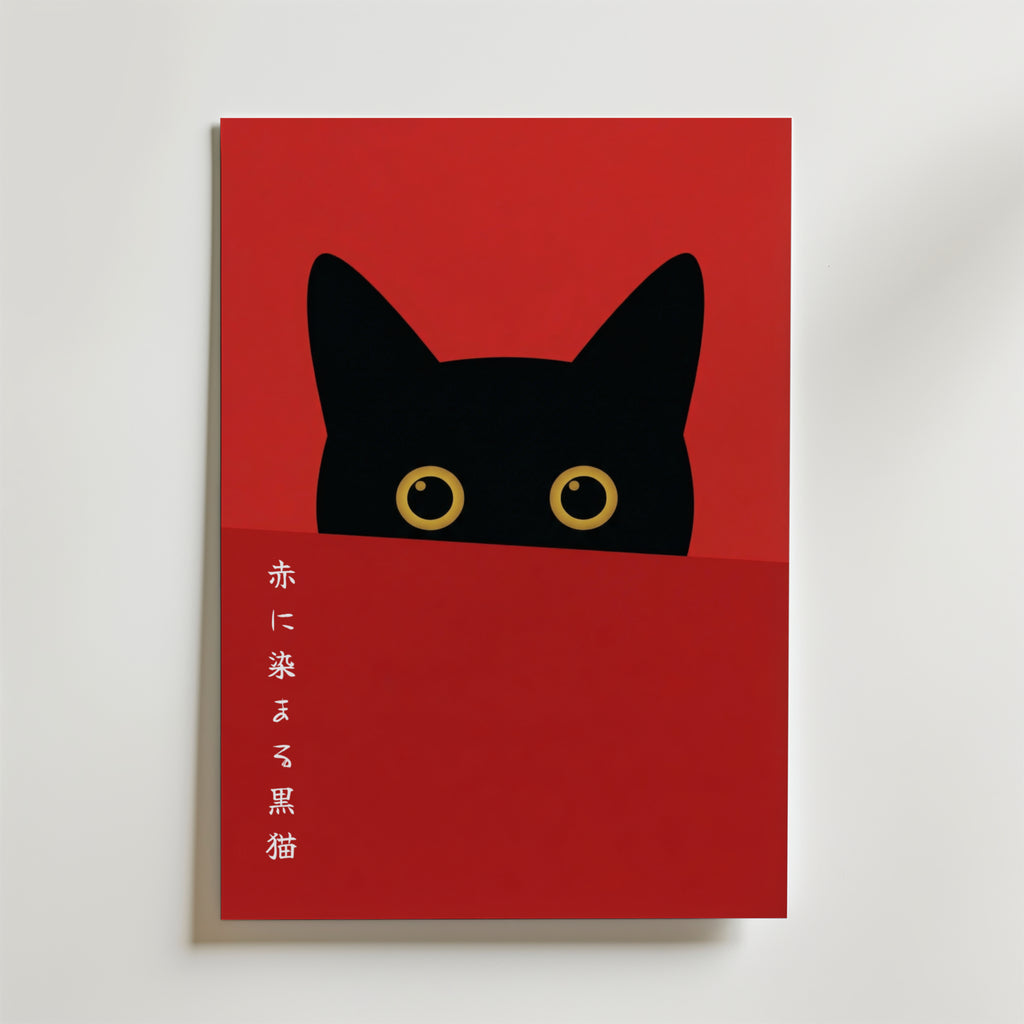 Storleksjämförelse för Red Horizon Black Cat affisch – Bozetto erbjuder flera format