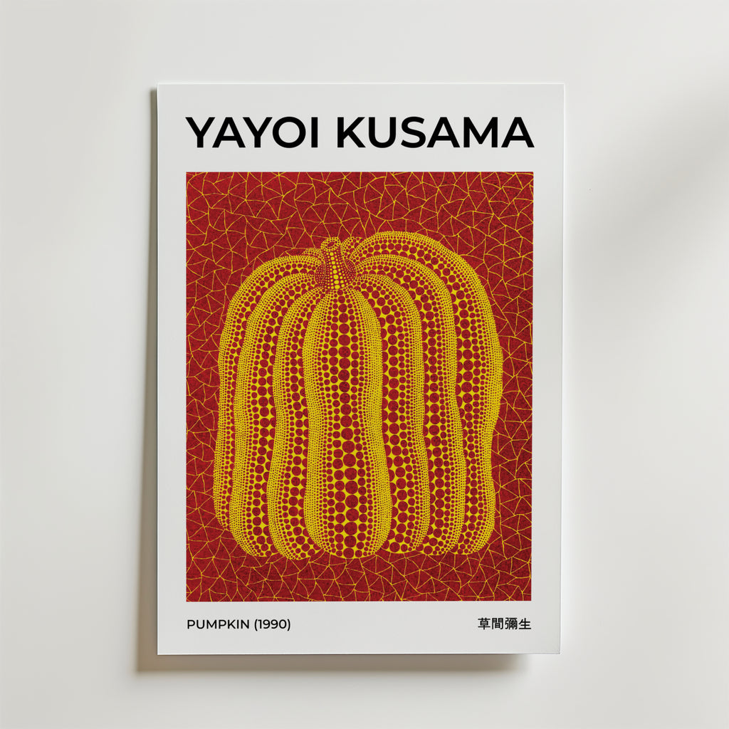 Yayoi Kusama Pumpkin 1990 – stilfullt konsttryck från Bozetto, tryckt på matt finpapper