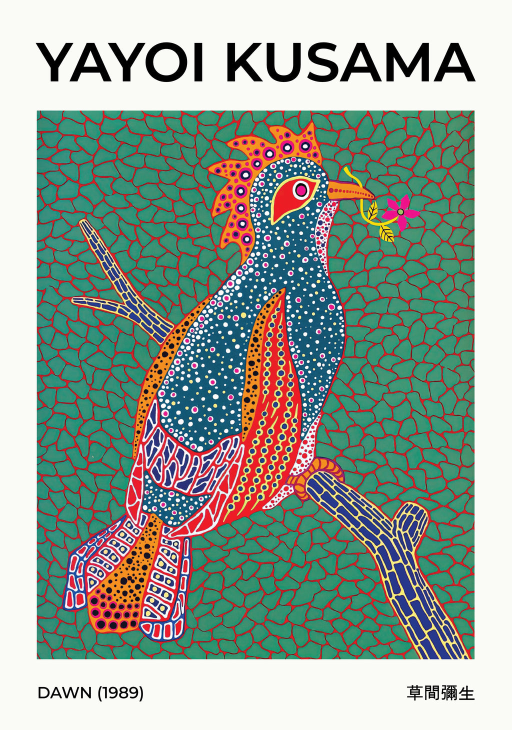 Yayoi Kusama Dawn 1989 poster visad rakt fram – Bozetto affisch i hög tryckkvalitet
