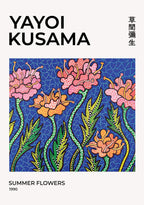 Yayoi Kusama Summer Flowers poster visad rakt fram – Bozetto affisch i hög tryckkvalitet