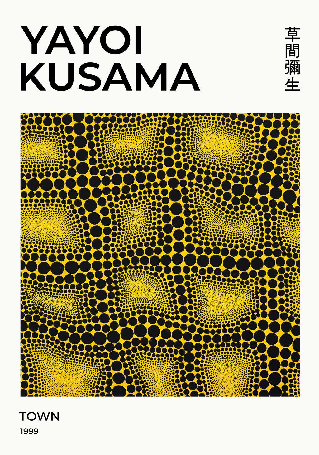 Yayoi Kusama Optical Field poster visad rakt fram – Bozetto affisch i hög tryckkvalitet