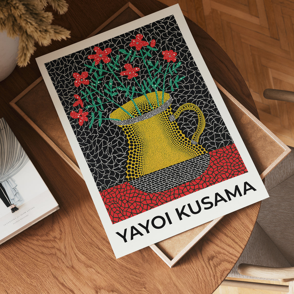 Yayoi Kusama Petal Rhythm – affisch med stilfullt motiv från Bozetto i hög kvalitet