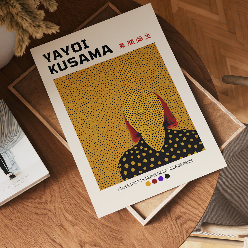 Yayoi Kusama Abstract Face – affisch med stilfullt motiv från Bozetto i hög kvalitet