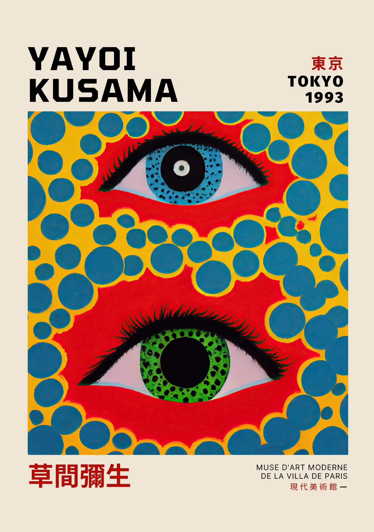 Yayoi Kusama Eye – affisch med snyggt motiv, köp enkelt hos Bozetto i flera storlekar