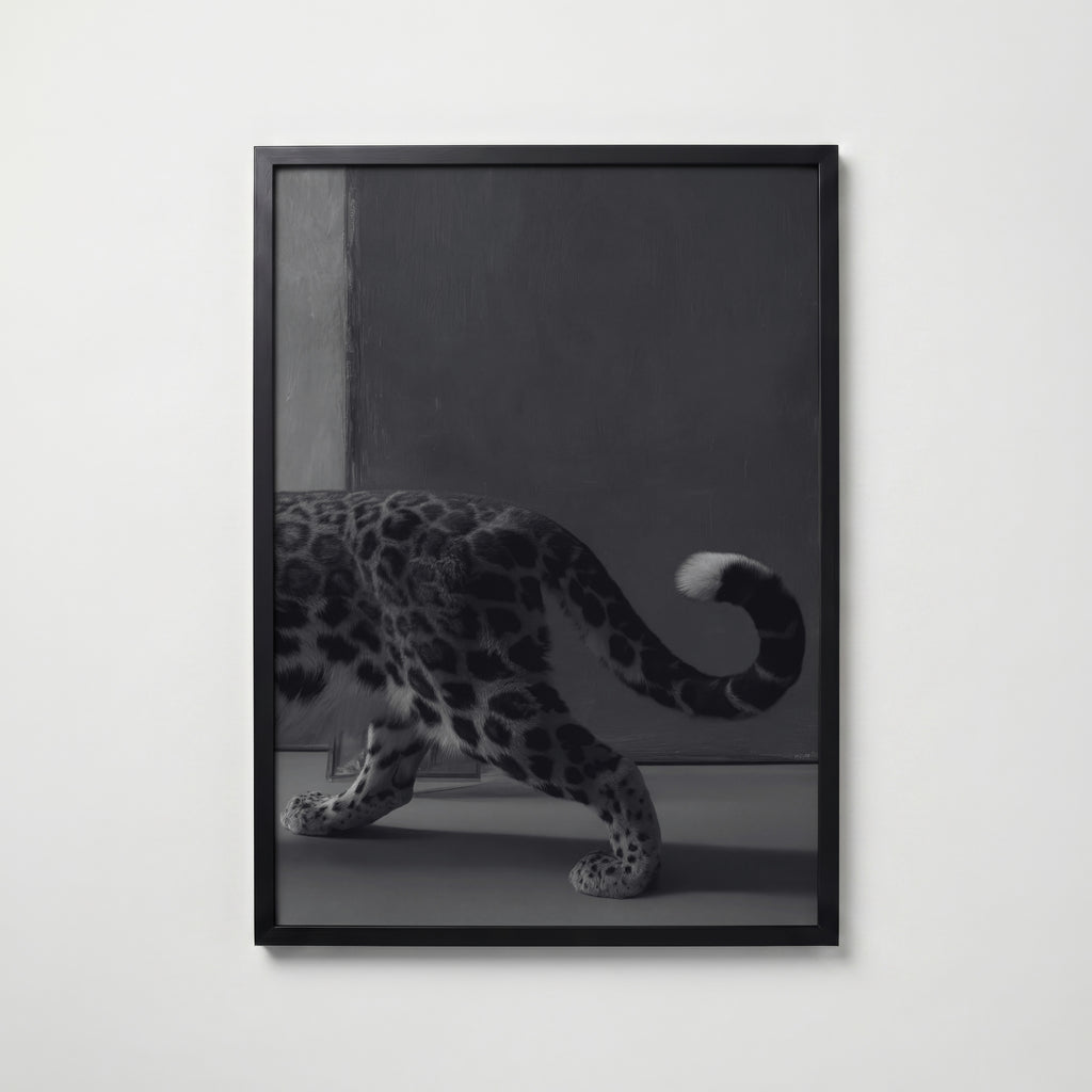 Leopard In Stride Poster – svart ram