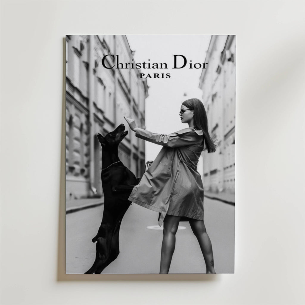 Christian Dior Paris – stilfullt konsttryck från Bozetto, tryckt på matt finpapper