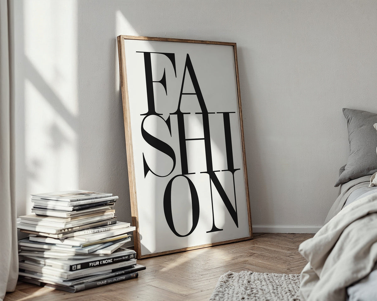 Väggmockup med Fashion Statement – köp enkelt hos Bozetto affisch i hög kvalitet