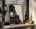 Eiffel Grace poster visualiserad på vägg – se rätt storlek med mockup från Bozetto