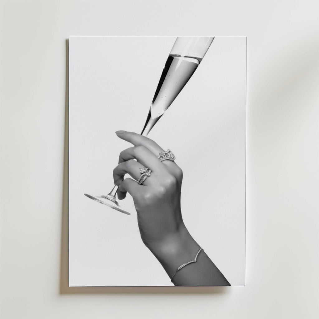 Champagne Elegance – stilfullt konsttryck från Bozetto, tryckt på matt finpapper