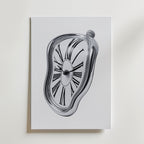 Melting Chrome Clock Poster – canvas utan passepartout