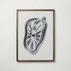 Melting Chrome Clock Poster – valnötsram