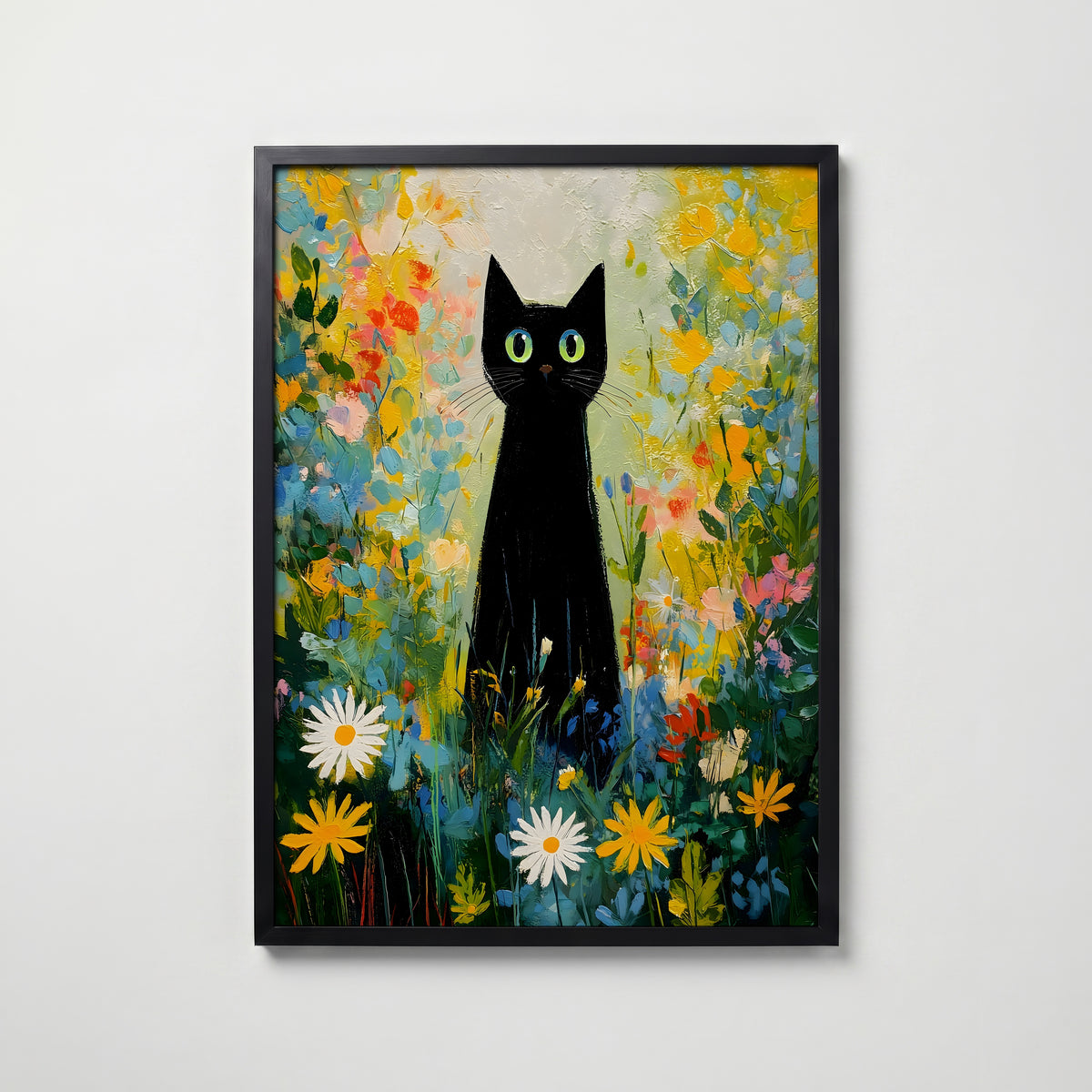 Midnight Garden Cat – affisch med snyggt motiv, köp enkelt hos Bozetto i flera storlekar
