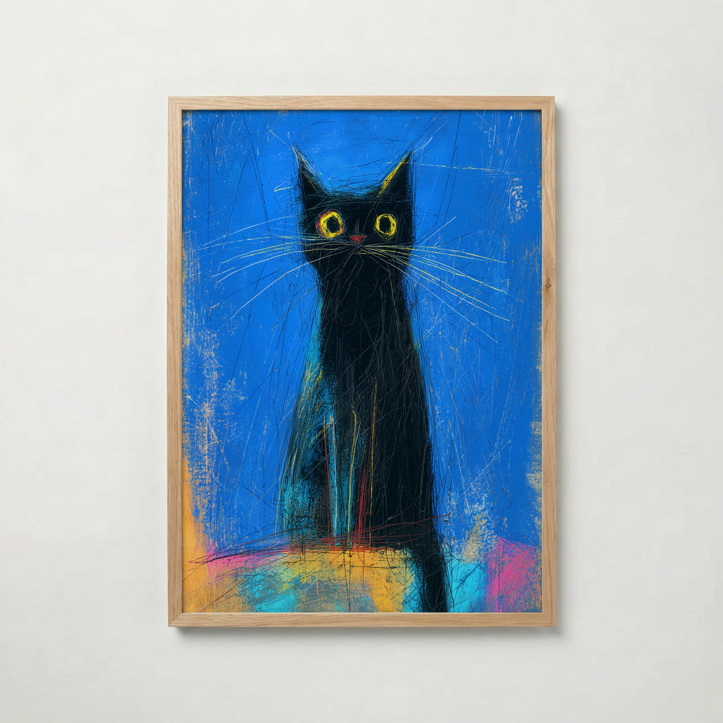 Midnight Whisker Gaze poster visad rakt fram – Bozetto affisch i hög tryckkvalitet