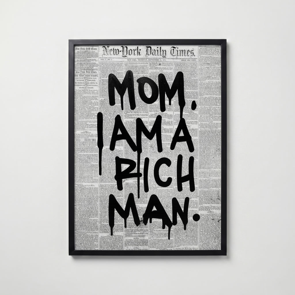 Rich Man Statement Poster – svart ram