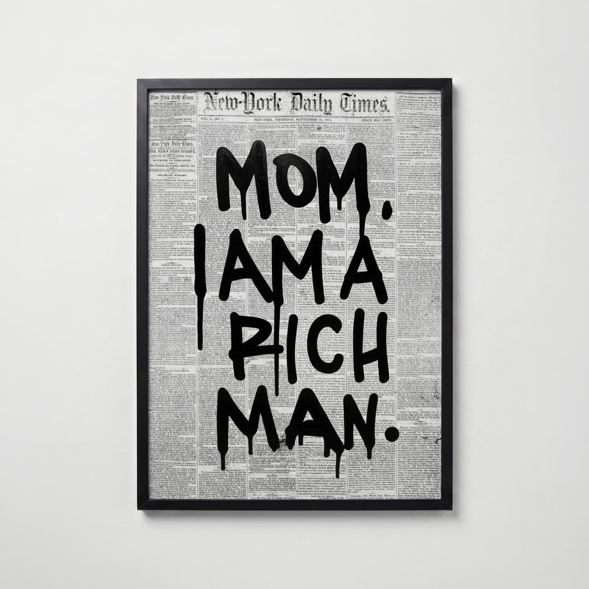 Rich Man Statement Poster – svart ram