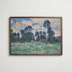 Claude Monet Spring Meadow Giverny 1890 affisch i valnötsram – mörkbrun inramning med lyxig känsla, Bozetto